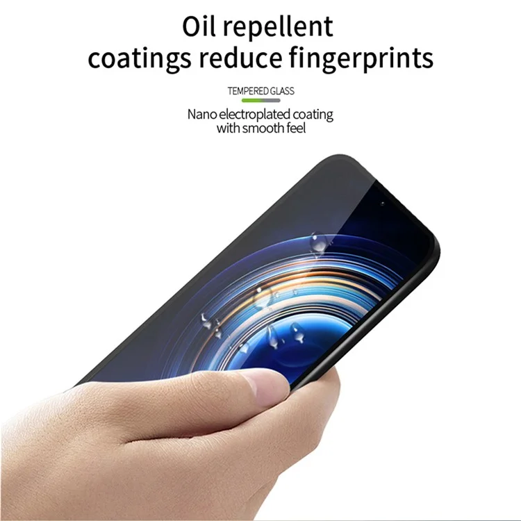 MOFI JK Tempered Glass Film Series-2 für Xiaomi Redmi Note 12 Pro+ 5G / Note 12 Pro Speed 5G / Poco X5 Pro 5G / 12 Pro 5G Full Glue Screen Protector, Full Covering High Aluminum-silicon Glass Film