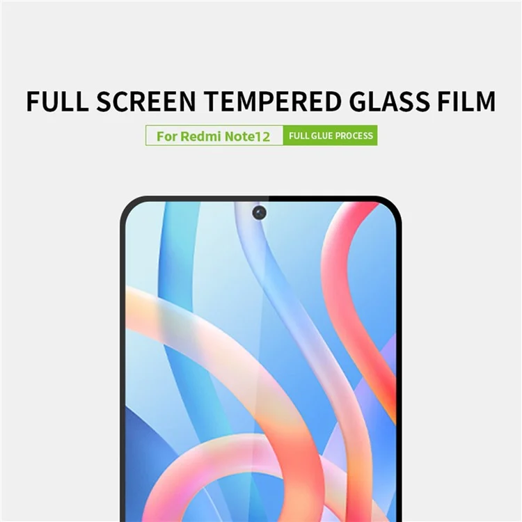 PINWUYO JK Tempered Glass Film Series-2 para Xiaomi Redmi Note 12 5G (China) / (India) / (Global) / Poco X5 5G Cobertura completa de alta dureza de vidrio de aluminio-silicio Protector de pantalla con adhesivo completo