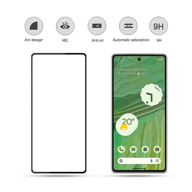 MOCOLO для Google Pixel 7 5G Full Glue Silk Printing Tempered Glass Film HD Clear Secondary Hardening Screen Protector - Black