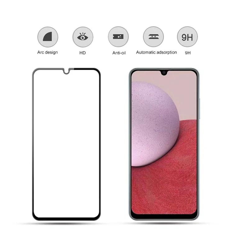MOCOLO Pour Samsung Galaxy A14 5G / A14 4G Film de protection d'écran en verre trempé à impression en soie pleine colle Anti-explosion Durcissement secondaire Protecteur d'écran - Noir