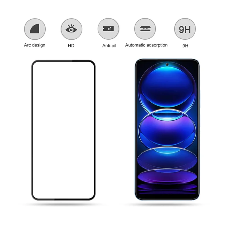 MOCOLO For Xiaomi Redmi Note 12 Pro+ 5G Silk Printing HD Clear Anti-explosion Tempered Glass Film Secondary Anti-scratch Screen Protector - Black