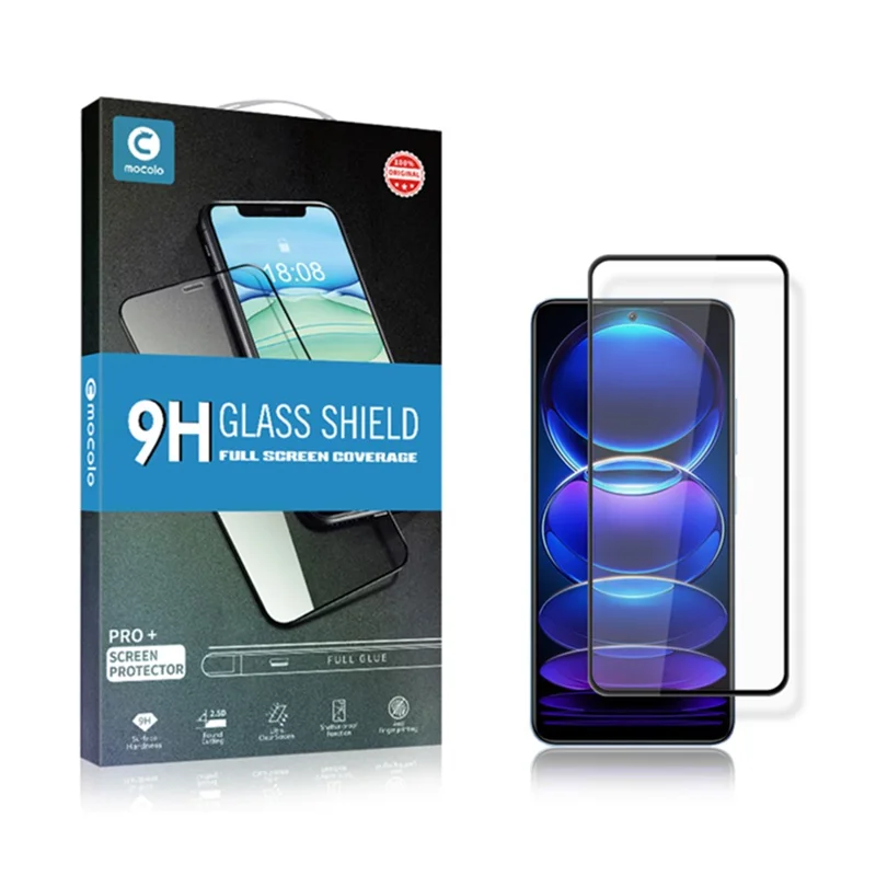 MOCOLO For Xiaomi Redmi Note 12 Pro+ 5G Silk Printing HD Clear Anti-explosion Tempered Glass Film Secondary Anti-scratch Screen Protector - Black