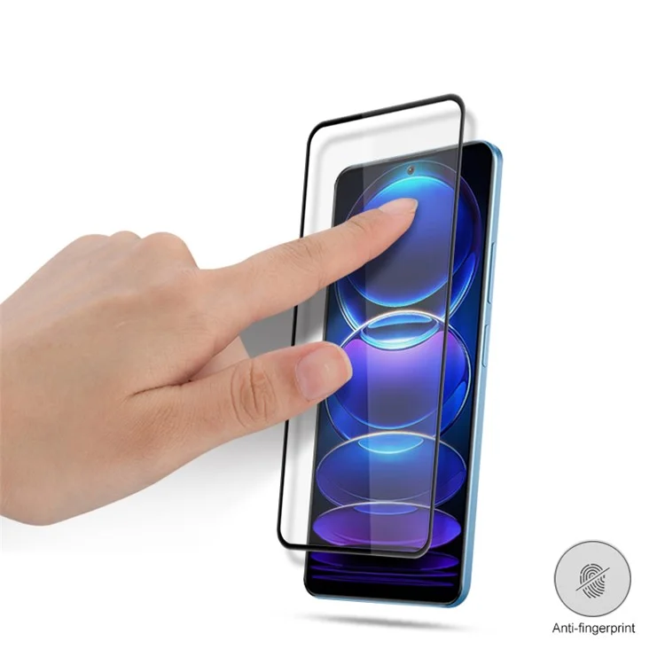 Mocolo Para Xiaomi Redmi Nota 12 Pro Speed ​​5g / Poco X5 Pro 5G Printing Silk HD Claro Anti-arranhão Secundário Protetor de Tela Sensível ao Toque de Touch de Vidro Temperado - Preto