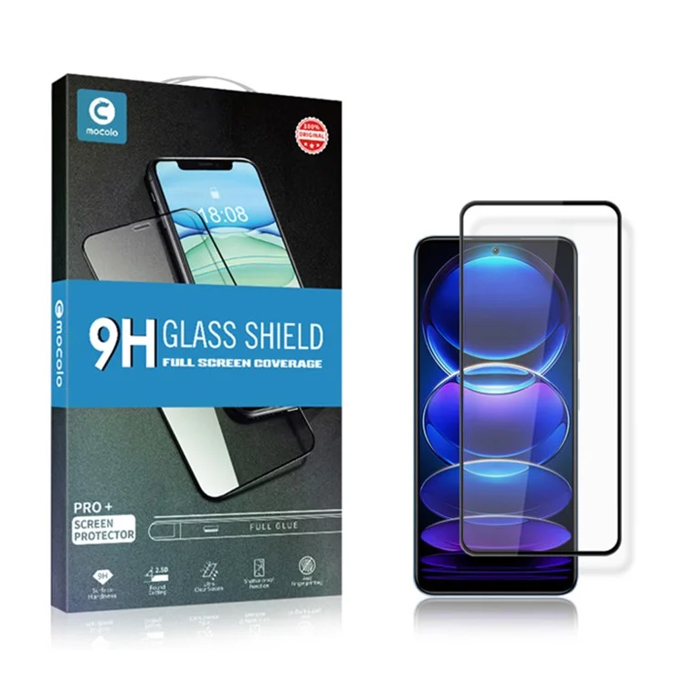 Mocolo Para Xiaomi Redmi Nota 12 Pro Speed ​​5g / Poco X5 Pro 5G Printing Silk HD Claro Anti-arranhão Secundário Protetor de Tela Sensível ao Toque de Touch de Vidro Temperado - Preto