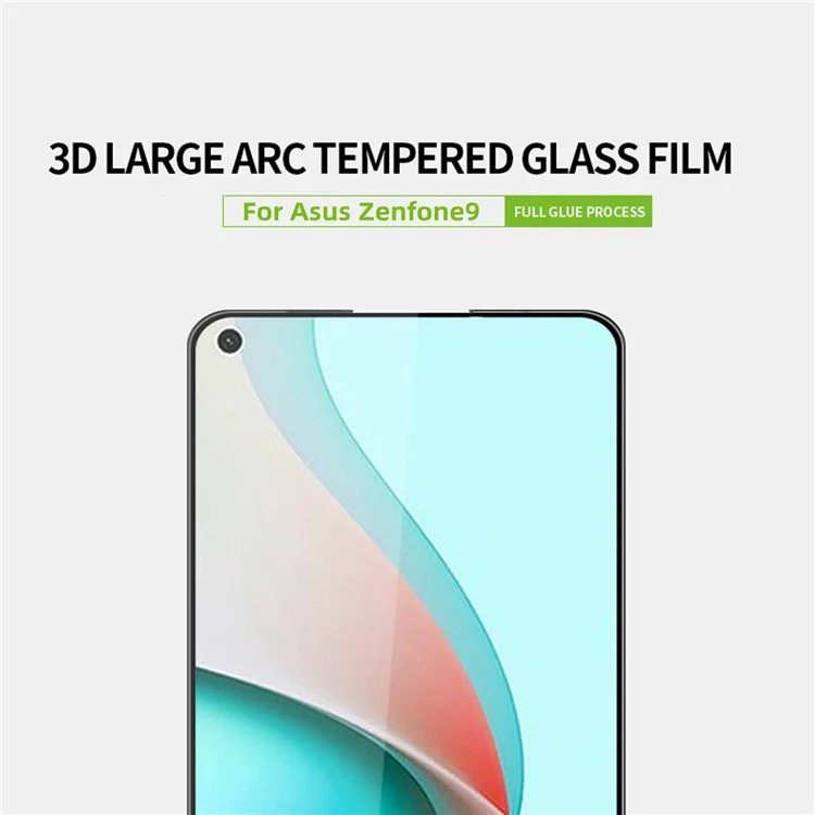 PINWUYO JK 3D Hot Bending Tempered Glass Film-2 für Asus Zenfone 9 5G Anti-fingerprint High Aluminum-silicon Glass Film Sensitive Touch Full Glue Anti-scratch Clear Screen Protector