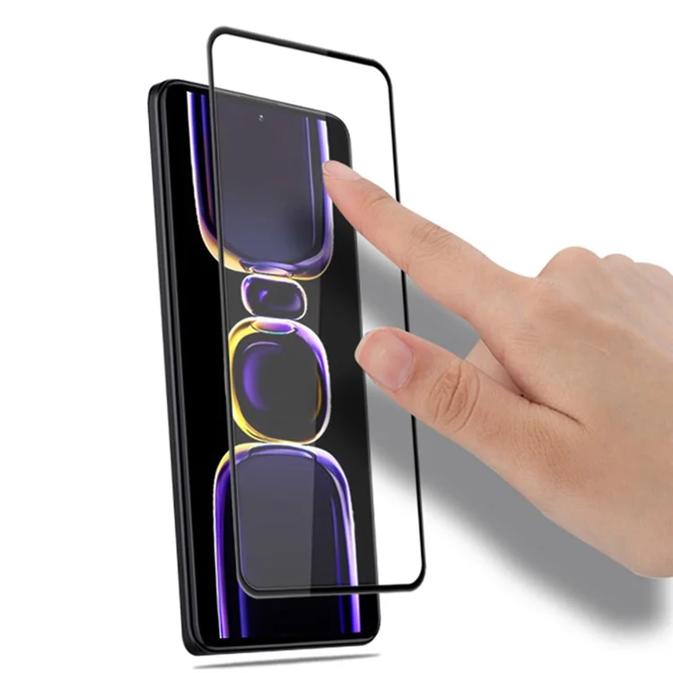 MOCOLO Per Xiaomi Poco F5 Pro 5G / Redmi K60 Pro 5G / K60 5G Silk Printing Tempered Glass Film Secondary Hardening Full Glue Screen Protector - Nero