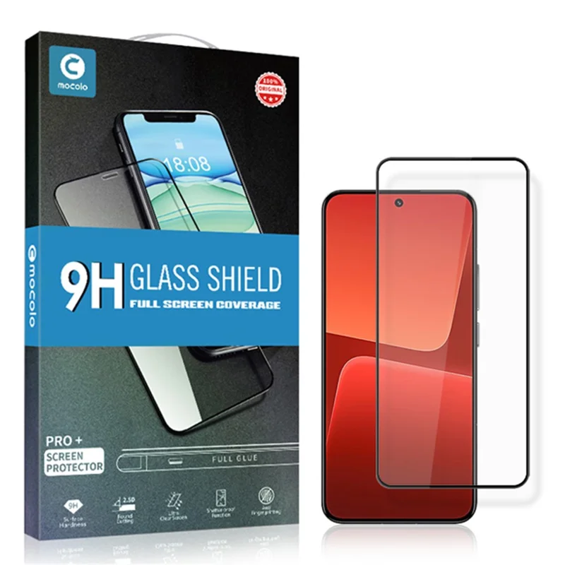 MOCOLO For Xiaomi 13 5G Silk Printing Tempered Glass Screen Protector Secondary Hardening Anti-explosion Film - Black