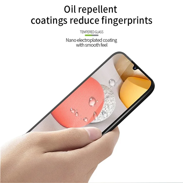 PINWUYO JK 3D Curved Tempered Glass Film-2 pour Samsung Galaxy A34 5G, Film de protection d'écran en verre de silicium d'aluminium haute résistance à l'explosion avec adhérence complète