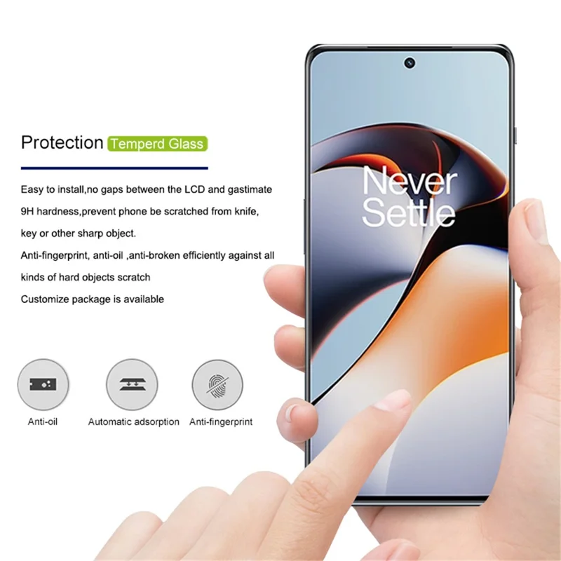 MOCOLO Screen Protector for OnePlus Ace 2 5G / 11R 5G Anti-explosion Full Glue 3D Curved Tempered Glass Film - Black