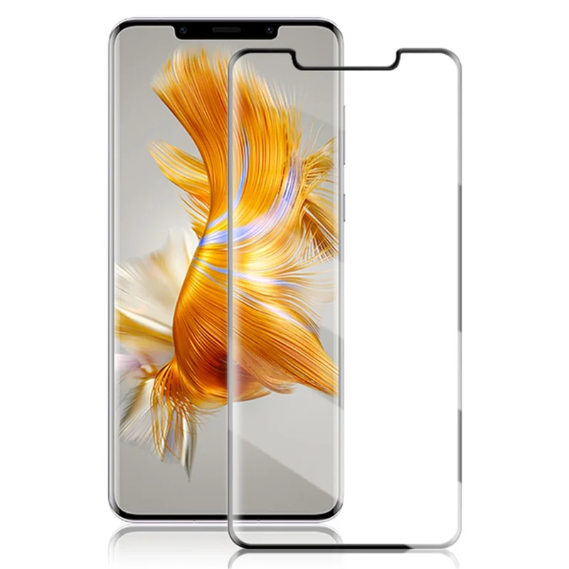 MOCOLO Protector de Pantalla para Huawei Mate 50 Pro 4G, Película de Vidrio Templado 3D Curvo con Pegamento Completo - Negro