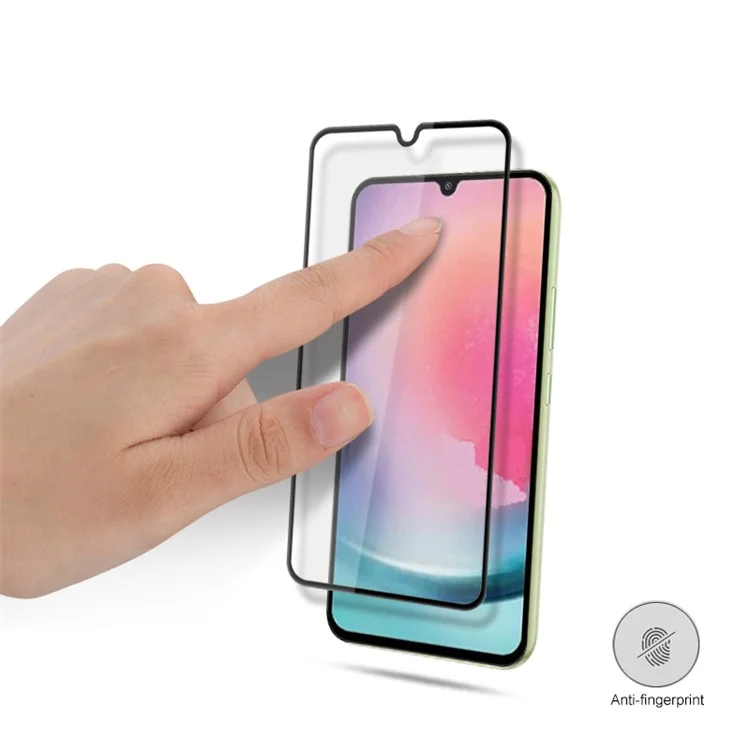 MOCOLO Per Samsung Galaxy A24 4G (162,1 x 77,6 x 8,3 mm) Pellicola in vetro temperato con stampa serigrafica, indurimento secondario, protezione completa dello schermo - Nero