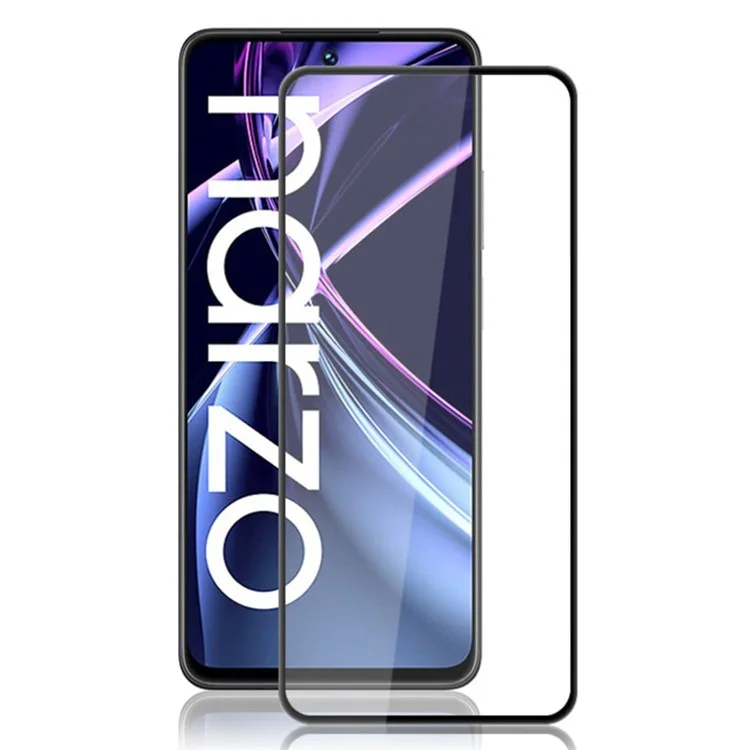 MOCOLO Tempered Glass Film for Realme Narzo N55 4G Silk Printing Secondary Hardening Full Screen Protector - Black