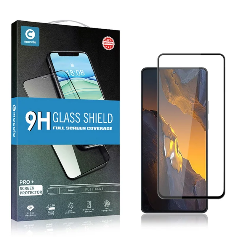 MOCOLO For Xiaomi Poco F5 5G / Redmi Note 12 Turbo Tempered Glass Film Silk Printing Full Screen Protector - Black
