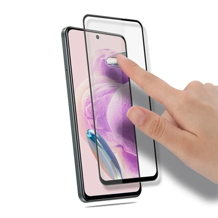 MOCOLO For Xiaomi Redmi Note 12S 4G Silk Printing Tempered Glass Secondary Hardening Full Screen Protector - Black