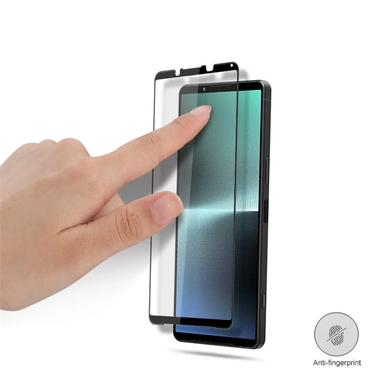 MOCOLO Per Sony Xperia 1 V Silk Printing Screen Protector Full Coverage HD Tempered Glass Film - Nero