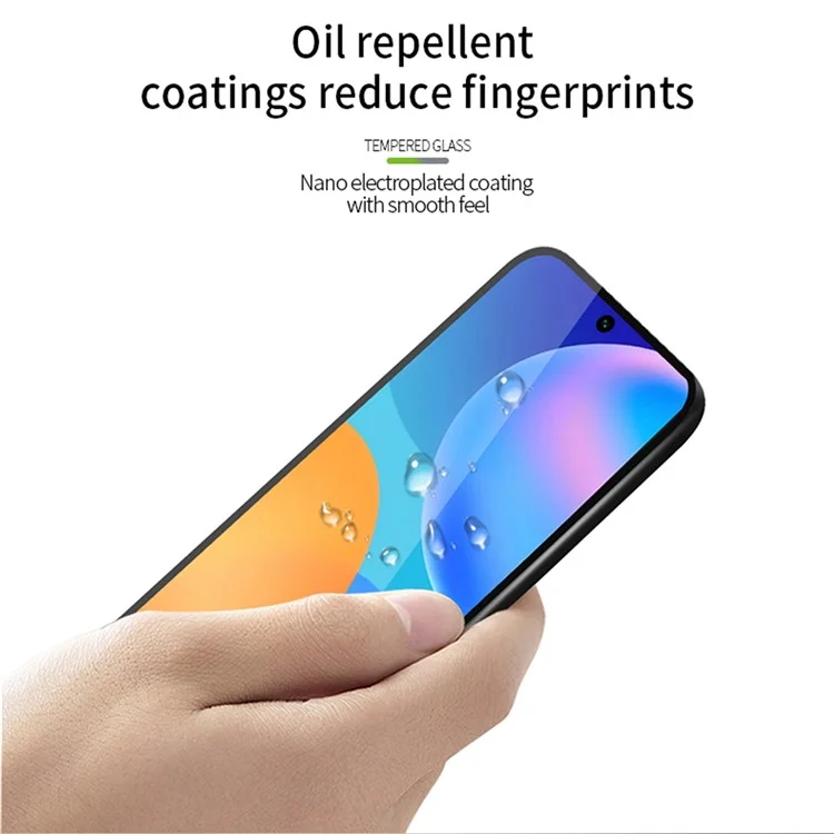 PINWUYO JK Tempered Glass Film Series-2 para Oppo Y78 5G Protector de pantalla de vidrio de aluminio-silicio claro de alta definición completa