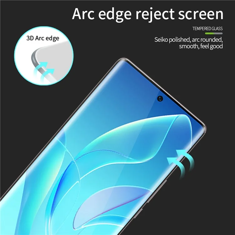 PINWUYO 3D Curved Hot Bending Tempered Glass Film for Honor 90 Anti-explosion Full Glue Screen Protector