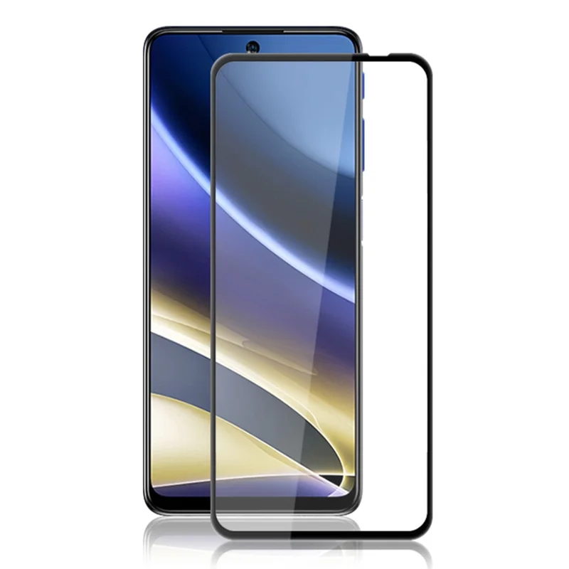 MOCOLO Full Screen Protector for Motorola Moto G51 5G Secondary Hardening Silk Printing Tempered Glass Film - Black