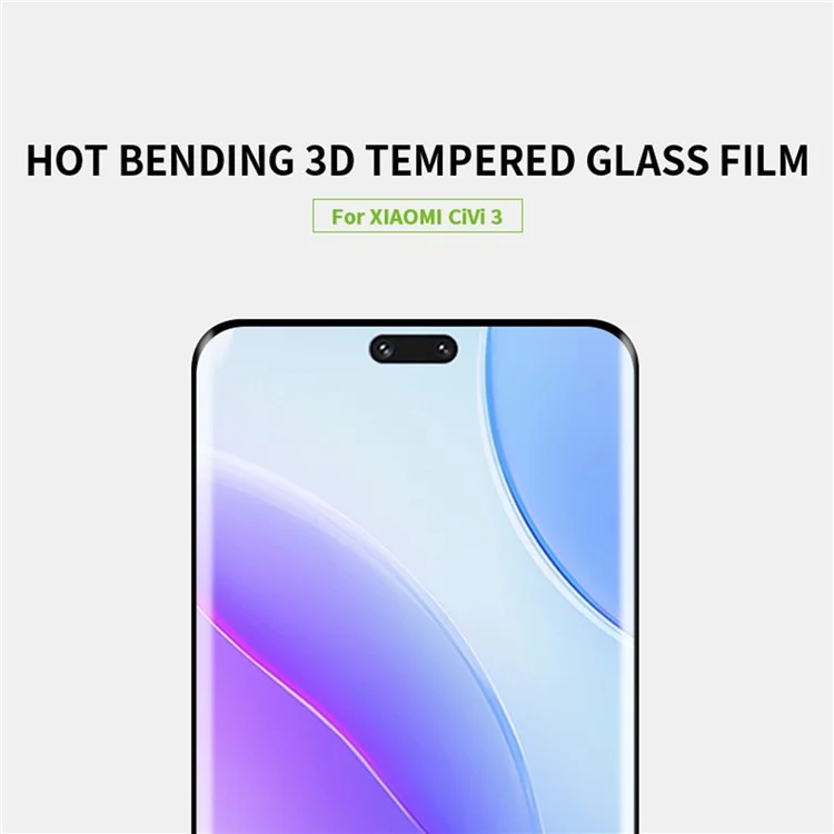 Película de vidrio templado curvo 3D PINWUYO para Xiaomi Civi 3 5G Hot Bending Full Glue HD Clear Phone Screen Protector