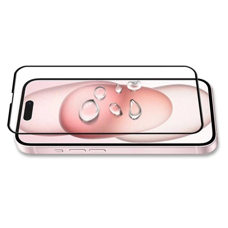 MOCOLO Für iPhone 15 Plus Seidendruckfull Screen Protector Gehärtetes Glas Sekundäre Härtungsfolie - Schwarz