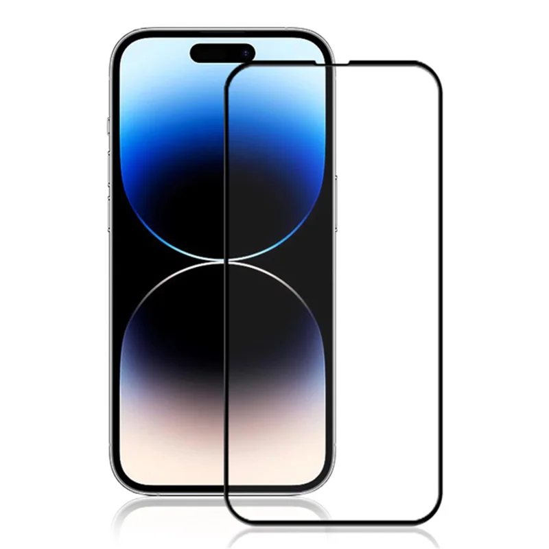 MOCOLO For iPhone 15 Pro Max Tempered Glass Secondary Hardening Silk Printing HD Clear Full Screen Protector - Black