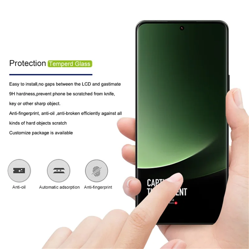 MOCOLO For Xiaomi 13 Ultra Full Coverage Screen Protector 3D Curved Full Glue Tempered Glass Film - Black