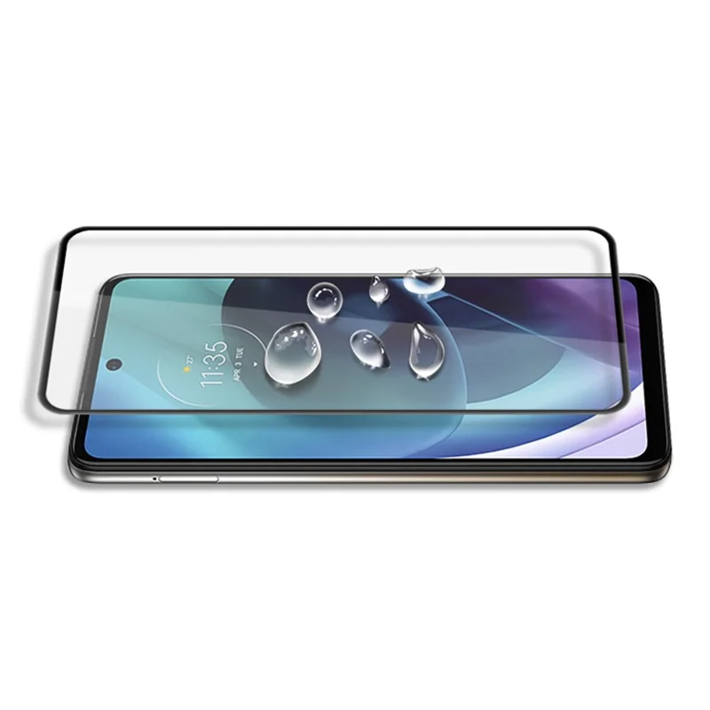 MOCOLO Screen Protector for Motorola Moto G71 5G , Tempered Glass Silk Printing Secondary Hardening Full Screen Film - Black