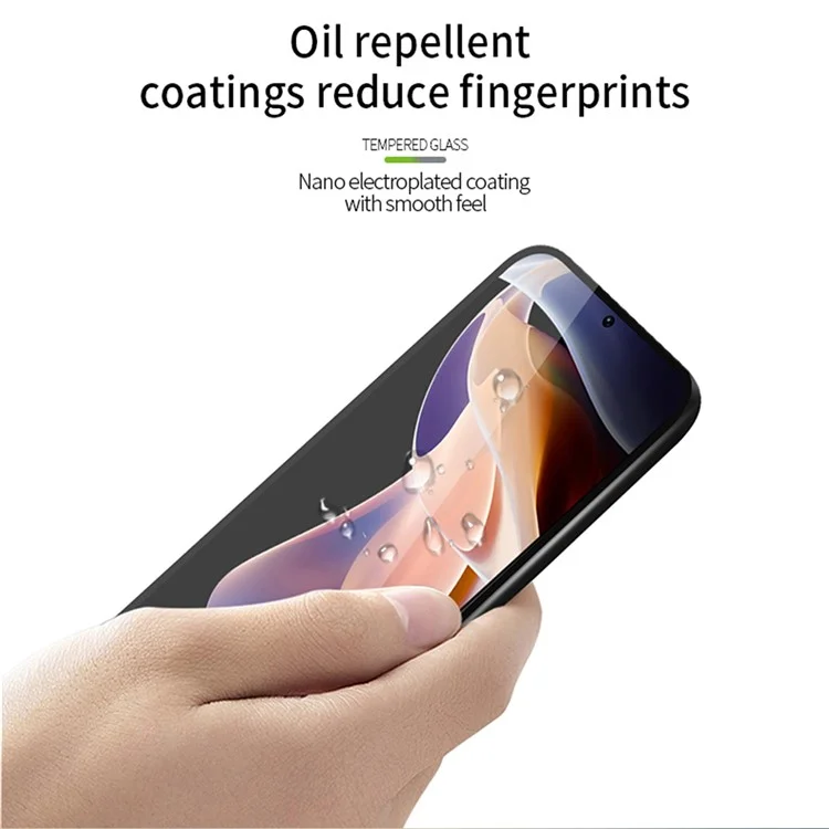 MOFI JK Tempered Glass Film Series-1 для Xiaomi Redmi 12 5G (Global) / Poco M6 Pro 5G Защитная пленка для всего экрана с полным клеем, высококачественная алюминиево-кремниевая стеклянная пленка