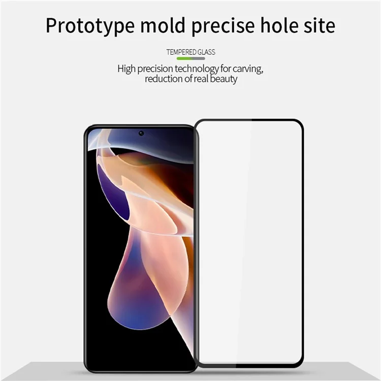 MOFI JK Tempered Glass Film Series-1 для Xiaomi Redmi 12 5G (Global) / Poco M6 Pro 5G Защитная пленка для всего экрана с полным клеем, высококачественная алюминиево-кремниевая стеклянная пленка