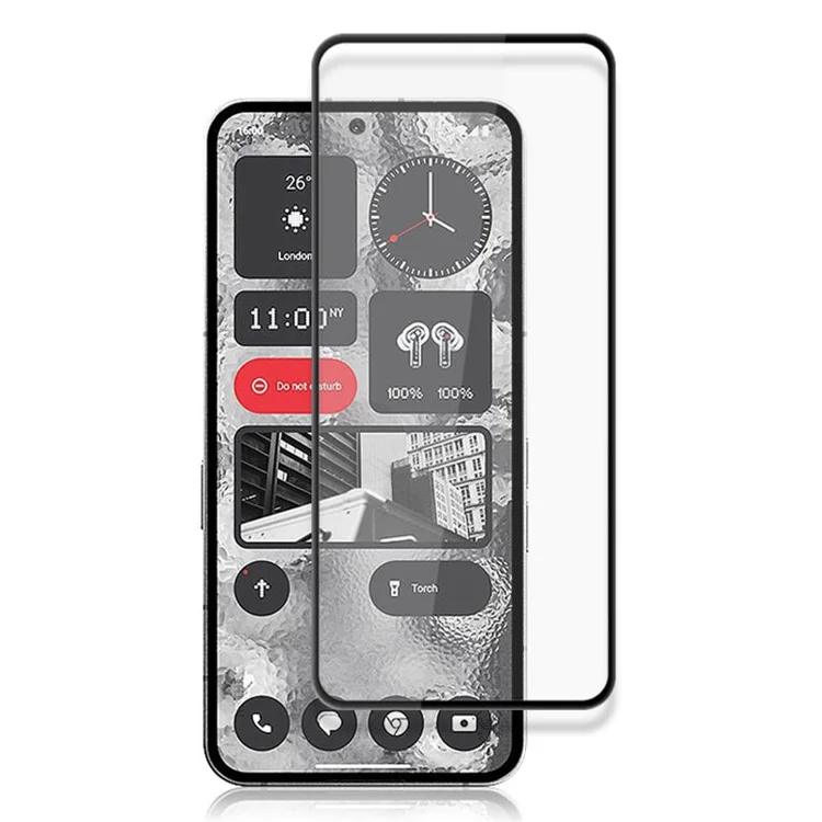 MOCOLO Silk Printing Screen Protector for Nothing Phone (2), Película de vidrio templado con cobertura completa y pegamento completo - Negro
