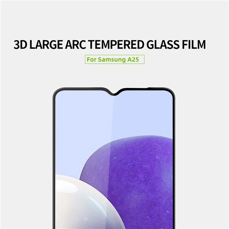 MOFI JK 3D Tempered Glass Film-1 for Samsung Galaxy A25 5G (Global) (161.0 x 76.5 x 8.3mm) HD Clear Curved Screen Protector