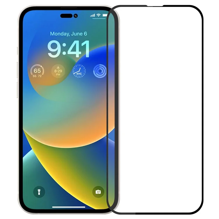 MOFI JK Tempered Glass Film Series-1 para iPhone 15 Protector de pantalla completo Pegamento completo Película de vidrio de alto aluminio-silicio