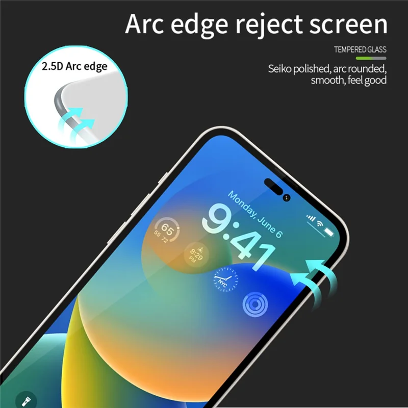 MOFI JK Tempered Glass Film Series-1 für iPhone 15 Pro Max Full Glue Screen Protector High Aluminum-silicon Glass Screen Film