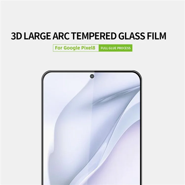 PINWUYO JK 3D Curved Tempered Glass Film-2 per Google Pixel 8 Full Glue High Aluminum-silicon Glass Screen Protector
