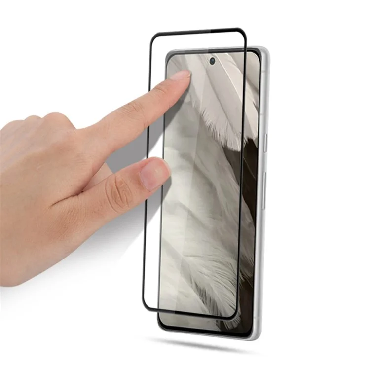 MOCOLO para Google Pixel 8 Pro Protector de pantalla completo antiarañazos Pantalla completa Seda Impresión Película de vidrio templado - Negro