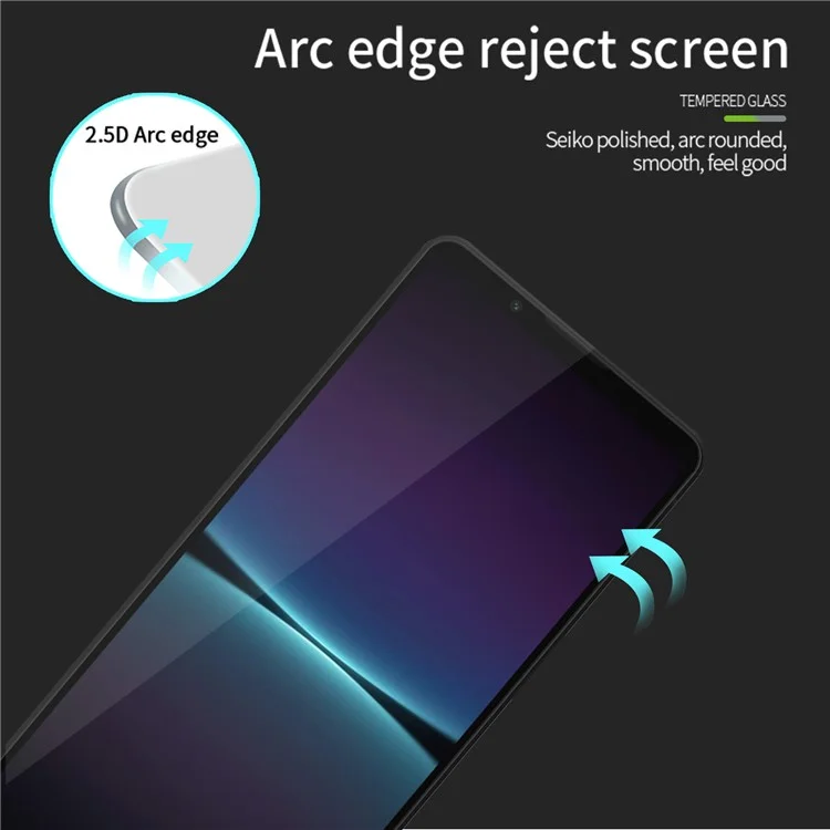 PINWUYO Pour Sony Xperia 5 V JK Série de Films en Verre Trempé-2 Verre Haute Aluminium-Silicium Clair Full HD Screen Protector