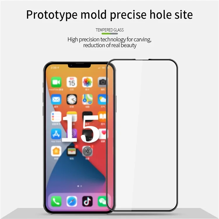 PINWUYO JK 3D Curved Tempered Glass Film-2 for iPhone 15 Full Glue High Aluminum-silicon Glass HD Clear Screen Protector
