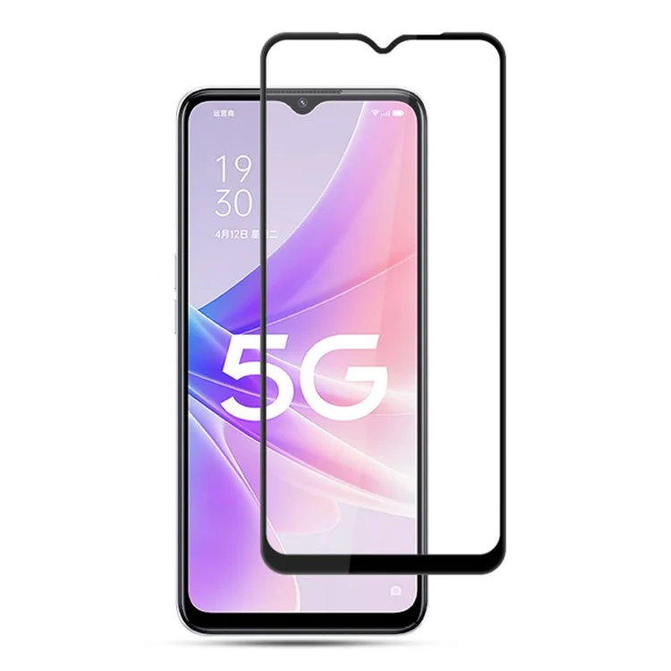 MOCOLO For Oppo A58 5G Silk Printing Full Screen Protector Full Glue Tempered Glass Film - Black