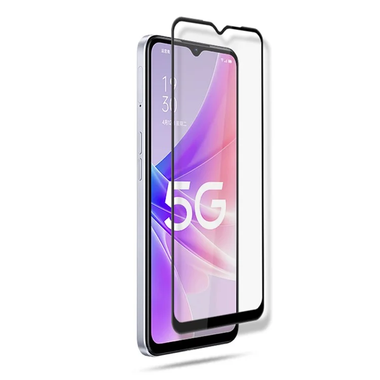 MOCOLO For Oppo A58 5G Silk Printing Full Screen Protector Full Glue Tempered Glass Film - Black