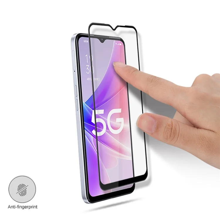 MOCOLO For Oppo A58 5G Silk Printing Full Screen Protector Full Glue Tempered Glass Film - Black