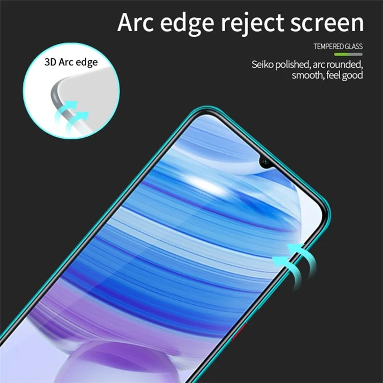 PINWUYO JK 3D Curved Tempered Glass Film-2 for Xiaomi Redmi 11A 4G Full Glue High Aluminum-silicon Glass Screen Protector