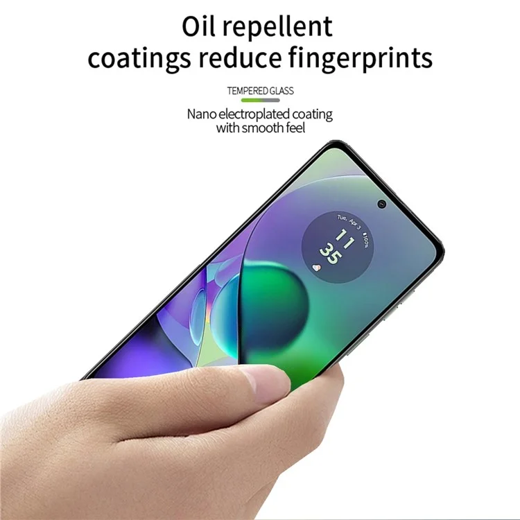 Pinwuyo JK Série de Filmes de Vidro Temperado Pinwuyo Para Motorola Moto G54 5G Protetor de Tela Tampa Cheia de Alumínio-silicone Film