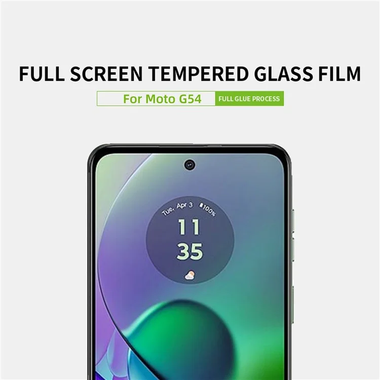 Pinwuyo JK Série de Filmes de Vidro Temperado Pinwuyo Para Motorola Moto G54 5G Protetor de Tela Tampa Cheia de Alumínio-silicone Film