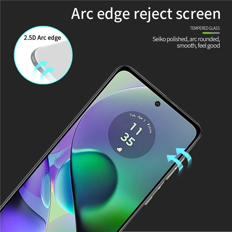 PINWUYO JK Tempered Glass Film Series-2 for Motorola Moto G54 5G Screen Protector Full Cover High Aluminum-silicon Glass Film