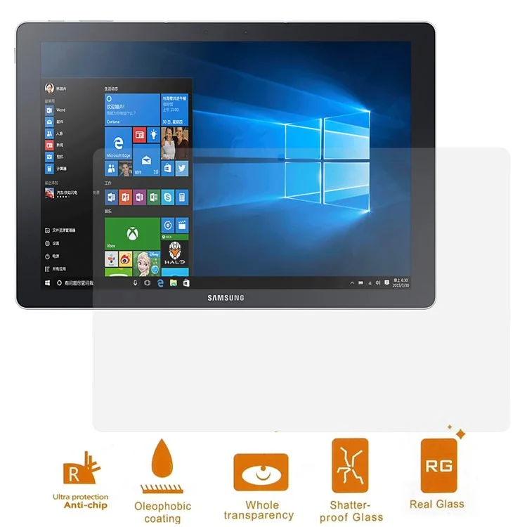 For Samsung Galaxy TabPro S 12.0" Full Screen Tempered Glass Protector Guard 0.3mm (Arc Edge)