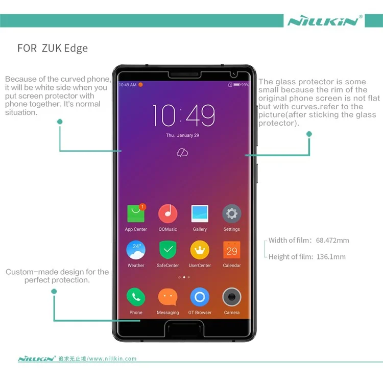 NILLKIN for Lenovo ZUK Edge Matte Anti-scratch LCD Screen Protector Mobile Phone Film