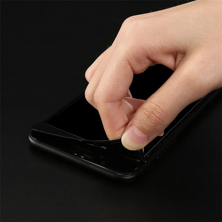 LENUO for iPhone 7 Plus CF Full Size Carbon Fiber Tempered Glass Mobile  Screen Protector - Black