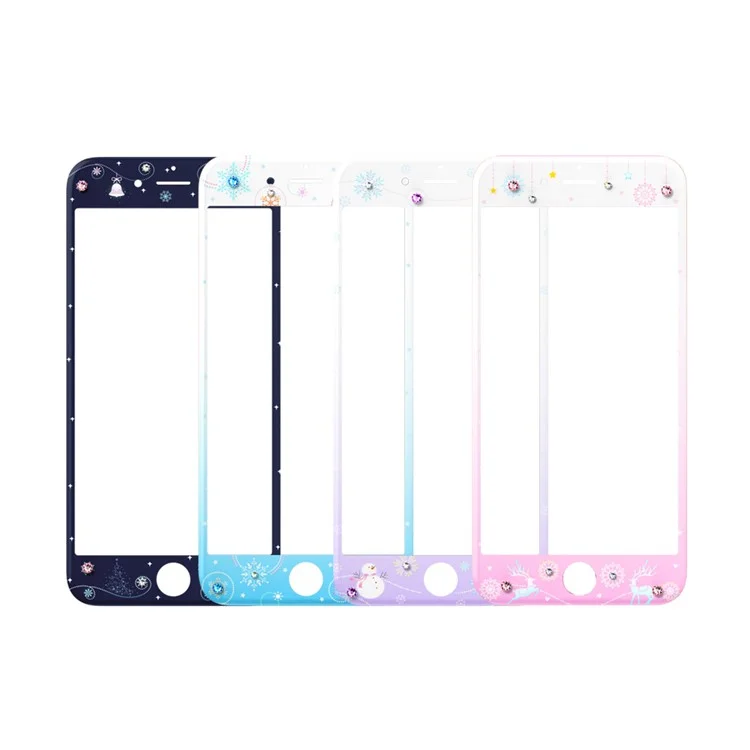 KAVARO Watery Series for iPhone 7 4.7 Tempered Glass Full Screen Cover with Authorized Swarovski Crystal - Reindeer