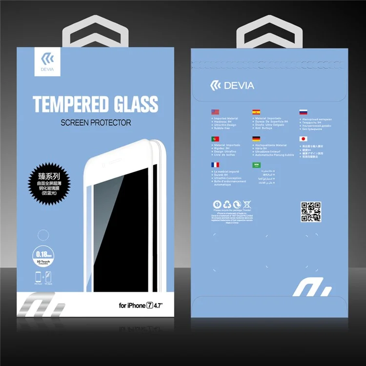 DEVIA Jade Series Anti-blue-ray Ultra-thin Full Size Tempered Glass Screen Protector for iPhone 7 - Black
