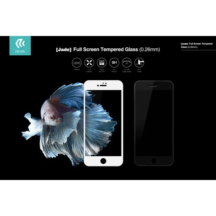 DEVIA for iPhone 7 Plus 3D Curved full coverage Tempered Glass Guard Film - White